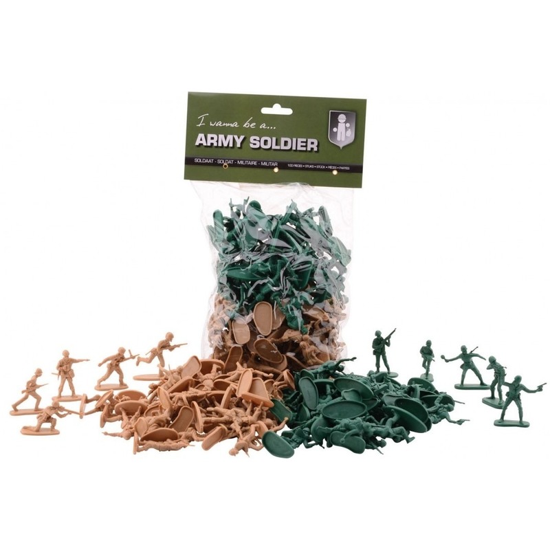 100x Plastic soldaatjes speelgoed figuren