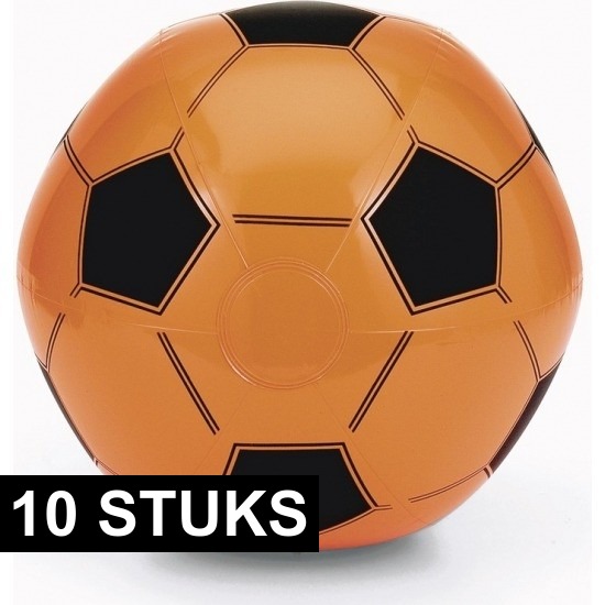 10x Strandbal oranje voetbal