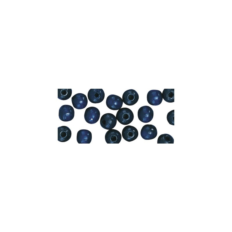 115x stuks donkerblauwe houten kralen 6 mm