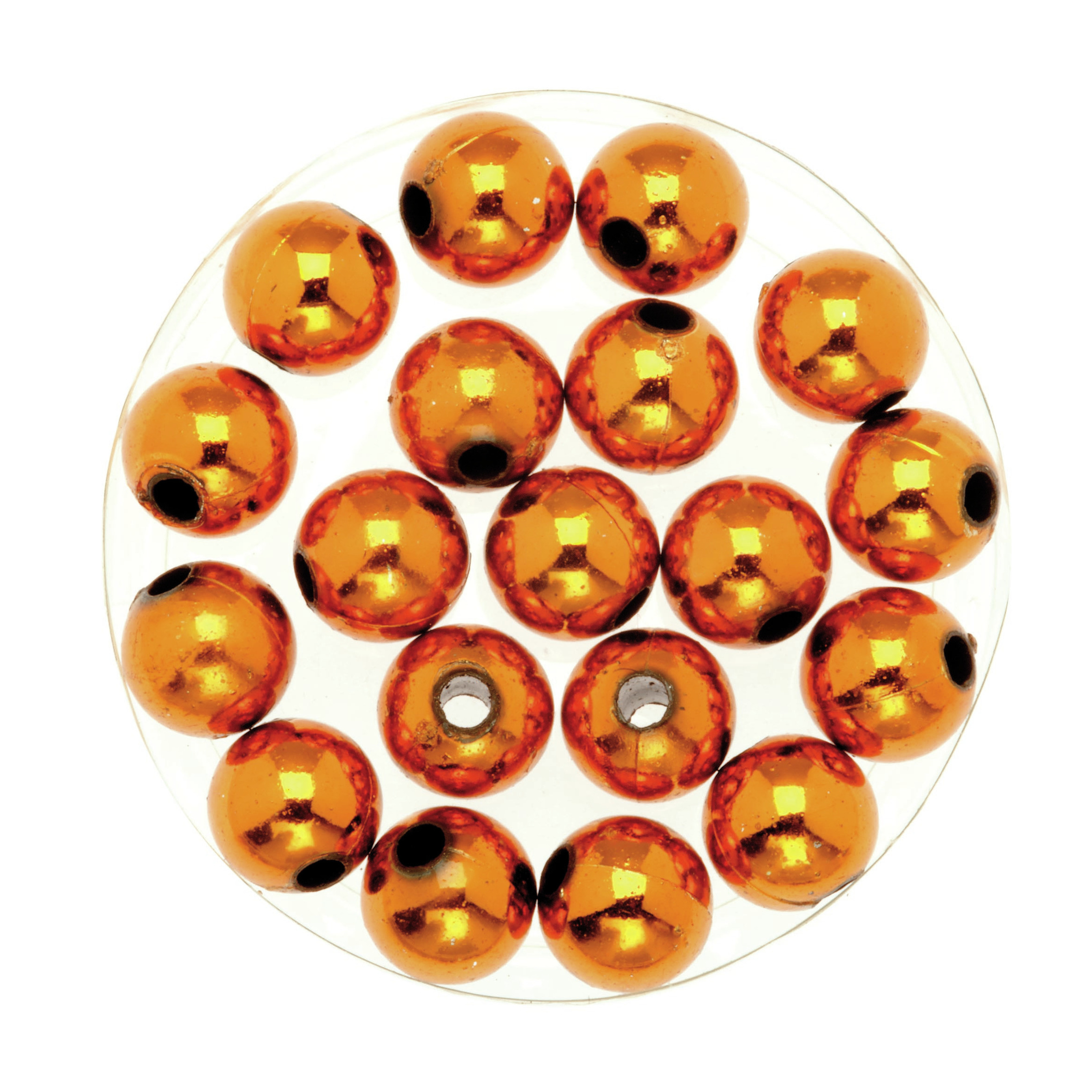 120x stuks sieraden maken glans deco kralen in het oranje van 10 mm