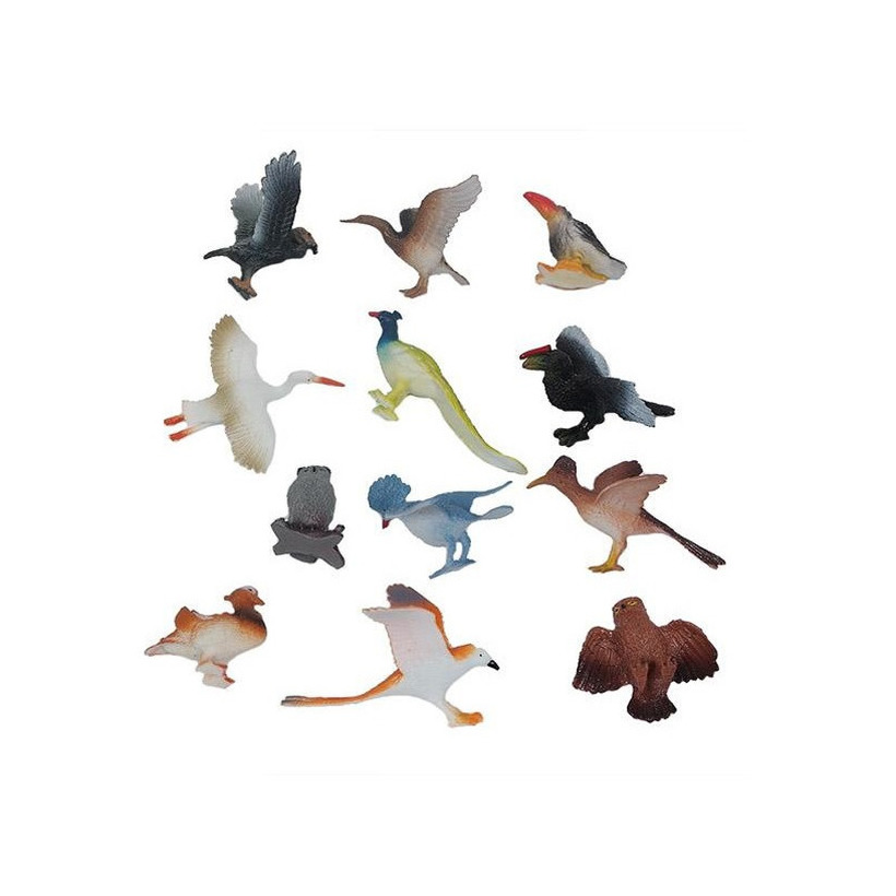 12x kunststof speelgoed dieren - vogels 5-10 cm