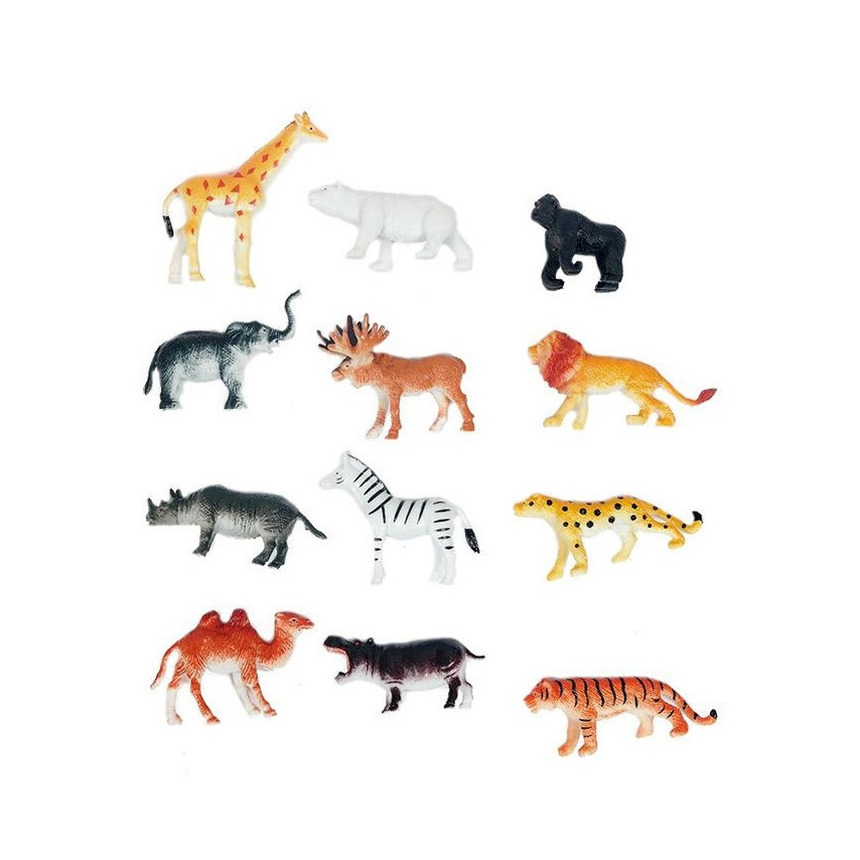 12x kunststof speelgoed safari dieren 6 cm