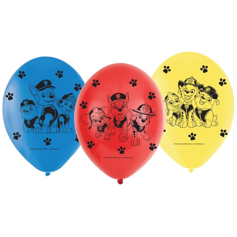 12x Paw Patrol themafeest ballonnen 23 cm