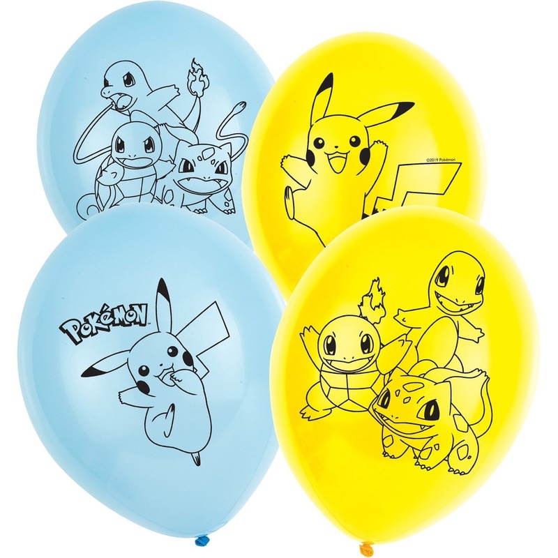 12x Pokemon themafeest ballonnen 28 cm