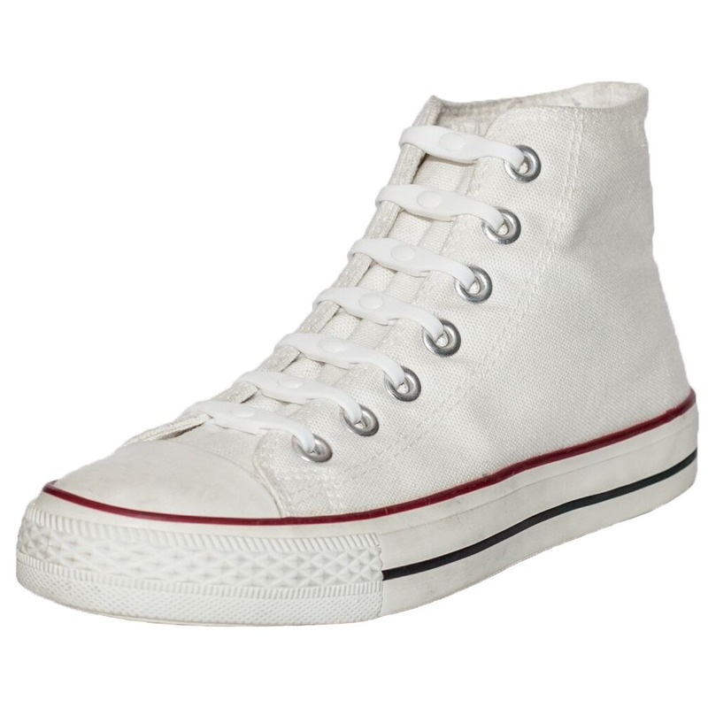 14x Shoeps elastische veters wit/parel voor kinderen/volwassenen