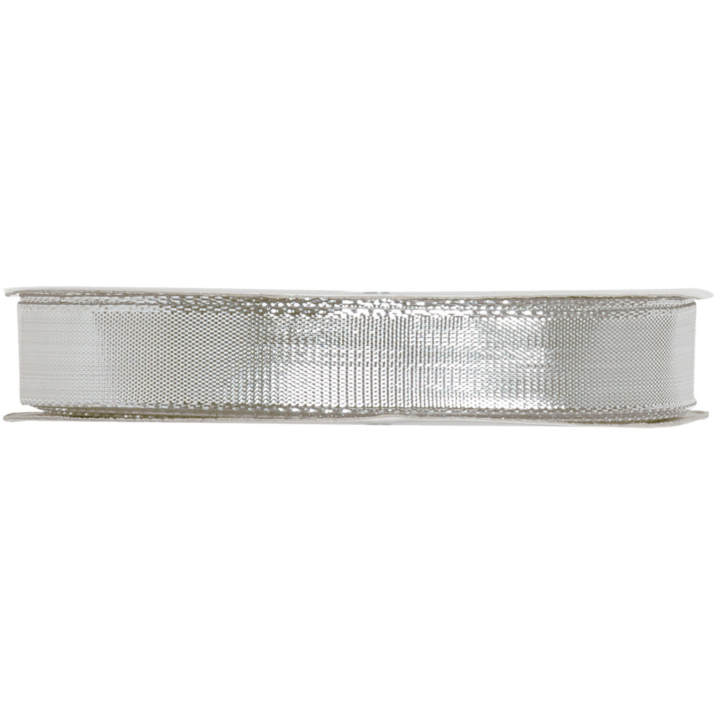 1x Hobby/decoratie metallic zilveren sierlinten met glitters 9 mm x 25 meter