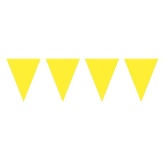 1x Mini vlaggenlijn - slinger geel 300 cm