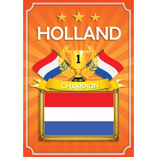 1x Oranje Holland poster EK- WK oranje artikelen
