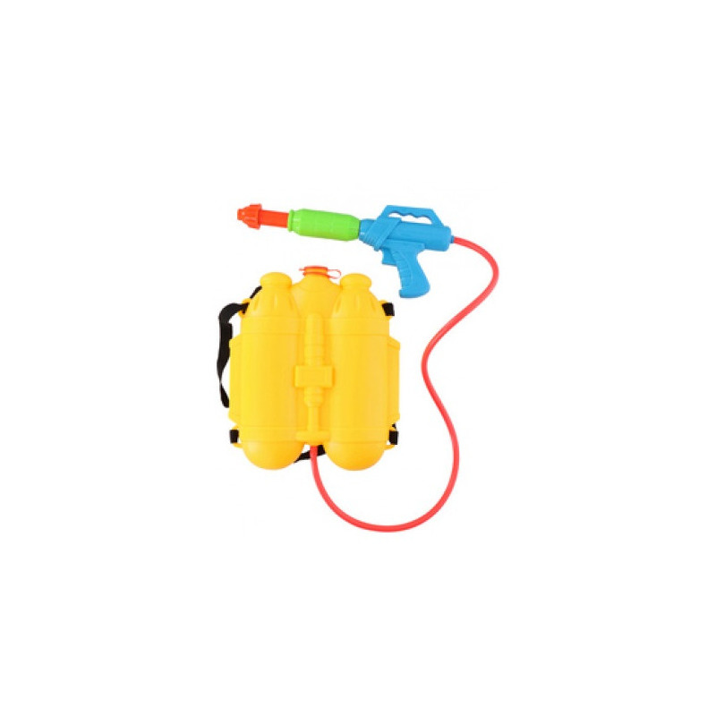 1x Waterpistolen spuit met rugzak watertank geel