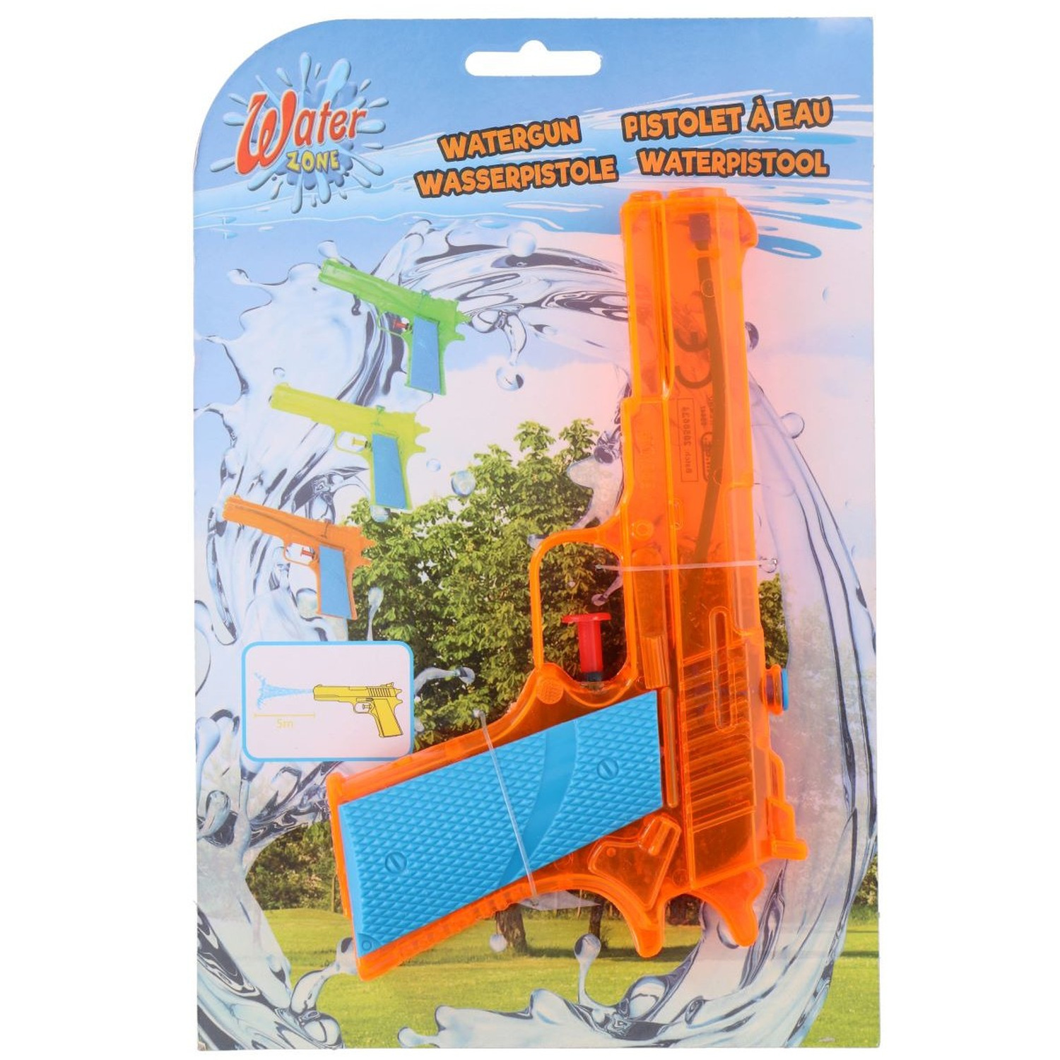 1x Waterpistolen/waterpistool oranje van 18 cm kinderspeelgoed