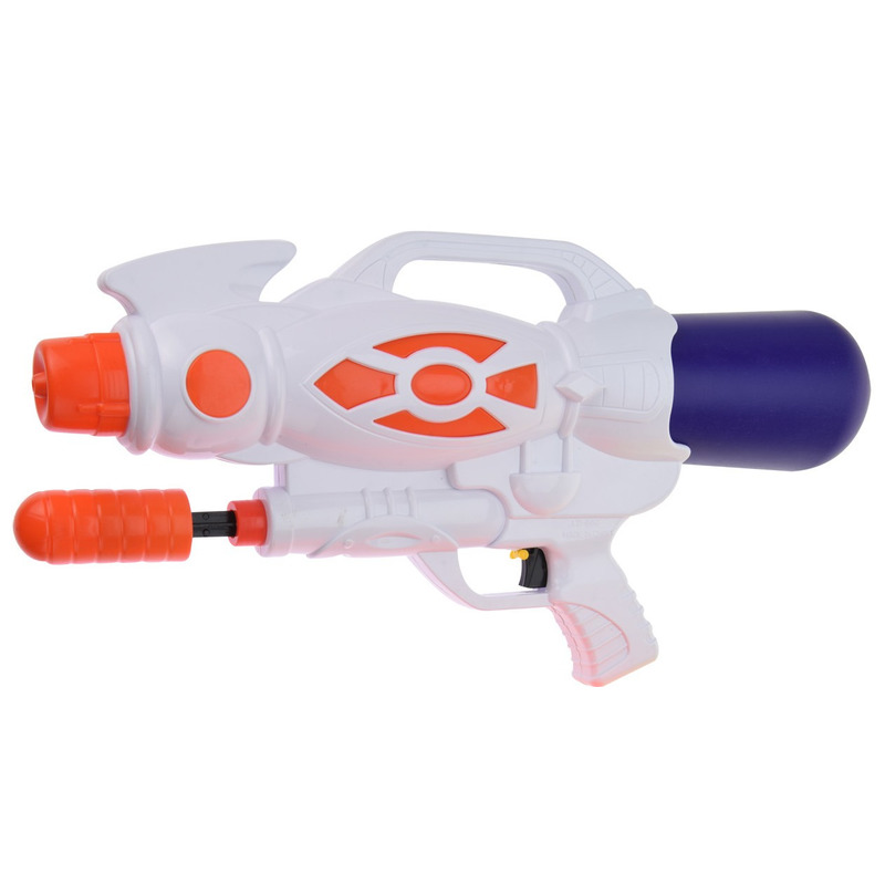 1x Waterpistolen-waterpistool wit van 47 cm kinderspeelgoed