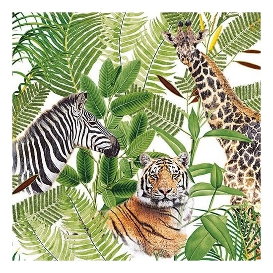 20x Safari - jungle thema servetten 33 x 33 cm