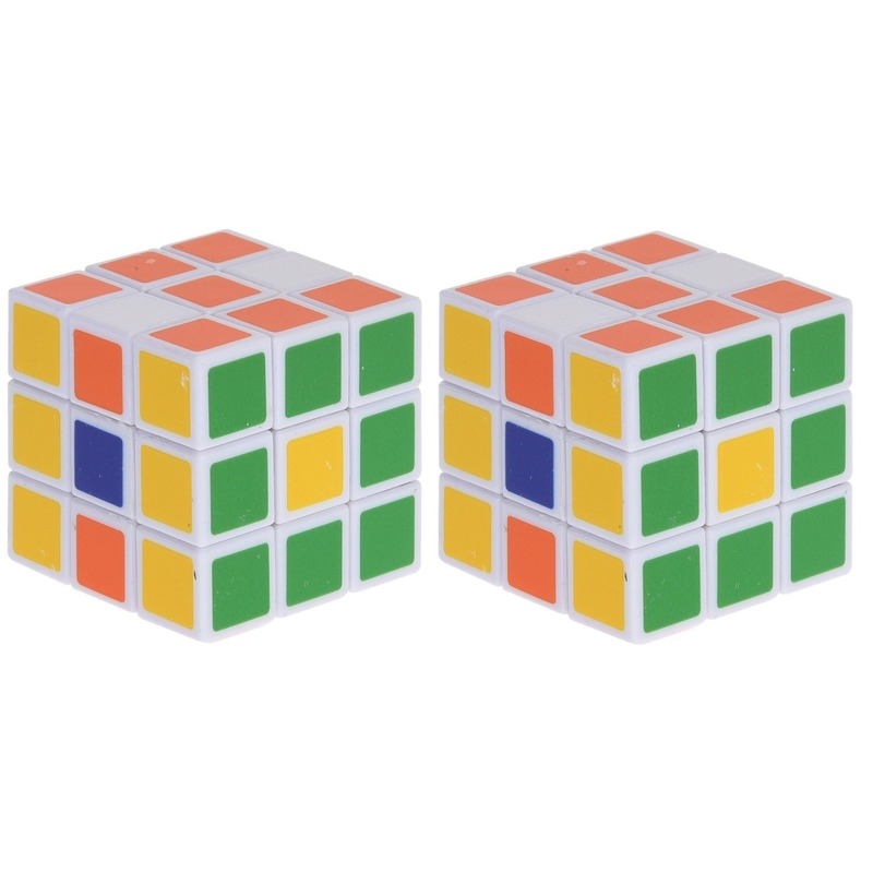 2x Magische kubus puzzel spelletjes 3,5 cm speelgoed