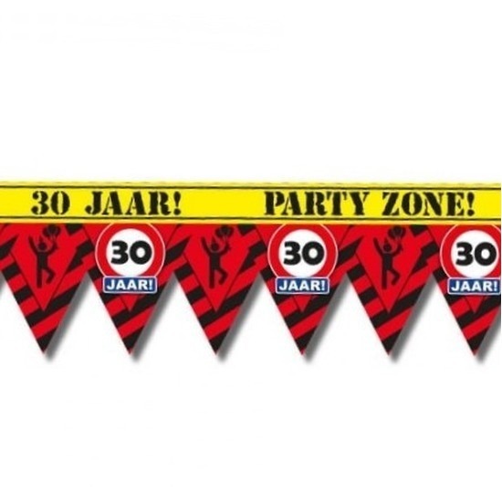 30 jaar party tape-markeerlint waarschuwing 12 m versiering
