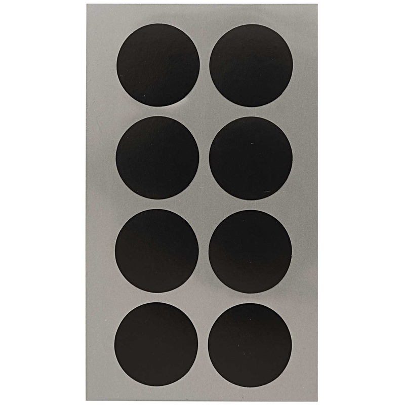 32x stuks zwarte ronde sticker etiketten 25 mm