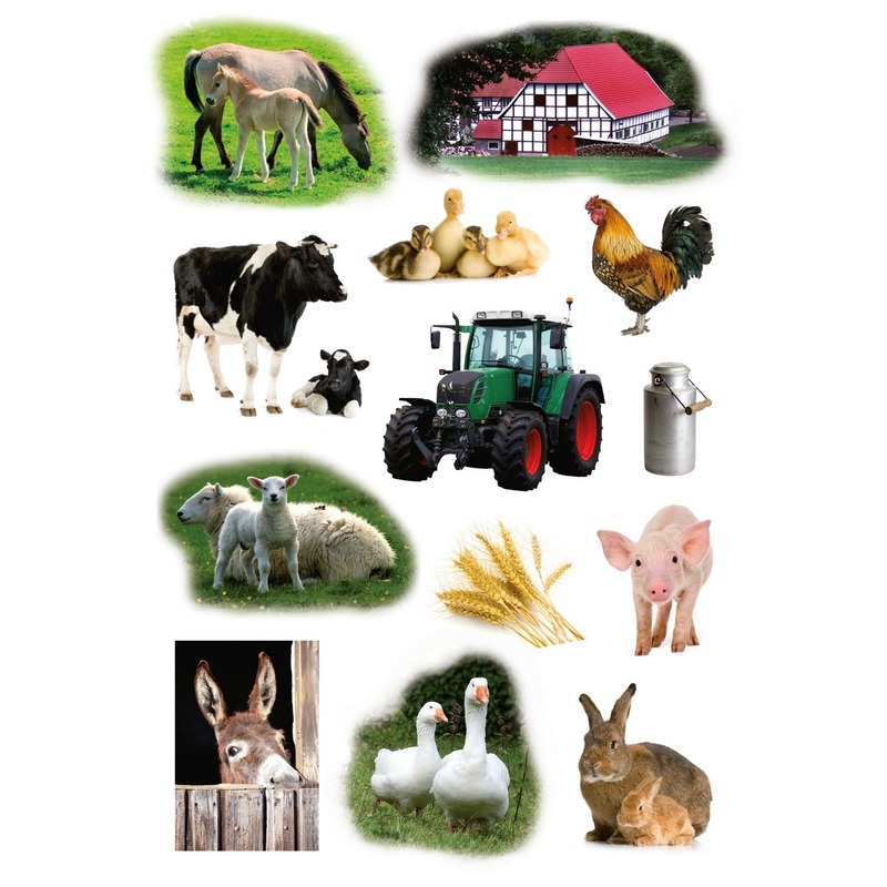 39x Boerderij dieren stickers