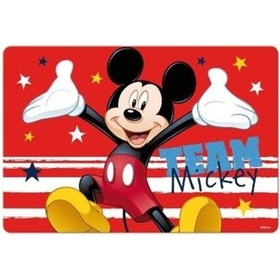3D placemats Disney Mickey Mouse rood 42 x 28 cm