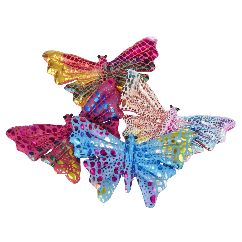 3x Gekleurde vlinder knuffeltjes van ongeveer 12 cm groot