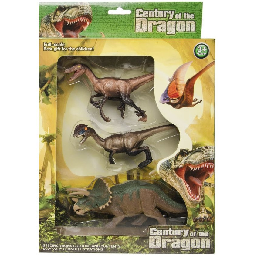 3x Plastic dinosaurus speelgoed figuren voor kinderen
