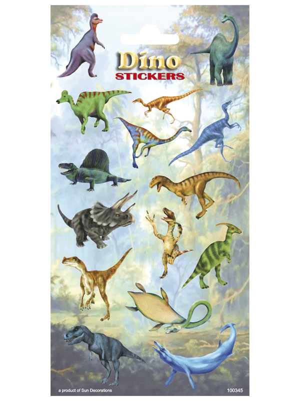 3x vellen dinosaurus kinder stickertjes