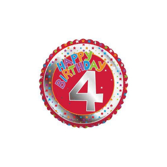 4 jaar helium ballon Happy Birthday