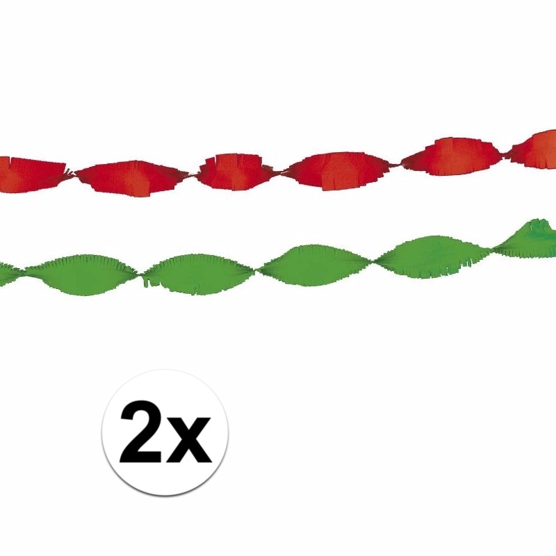4x feest slingers groen-rood