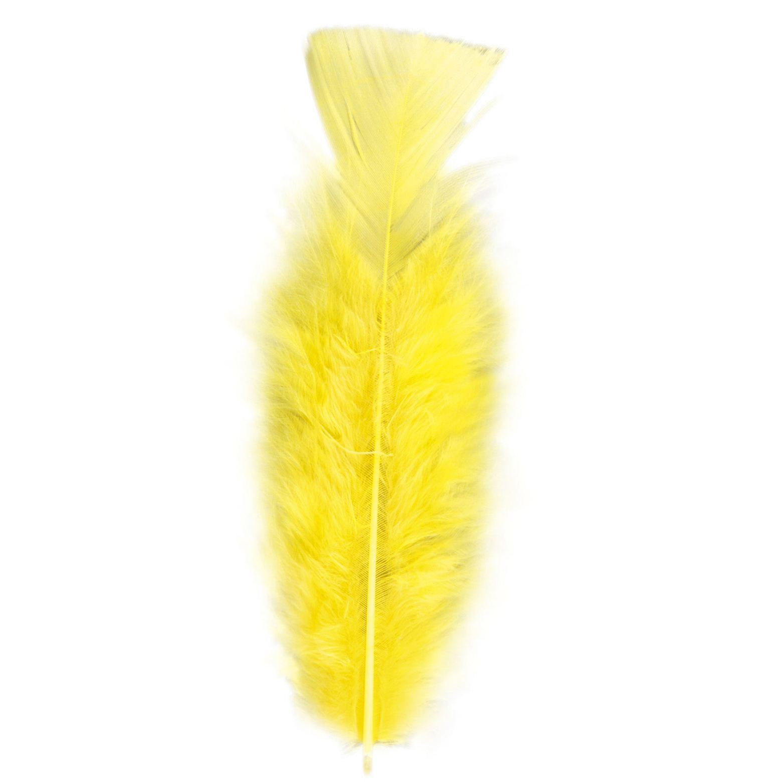 50x Gele veren-sierveertjes decoratie-hobbymateriaal 17 cm