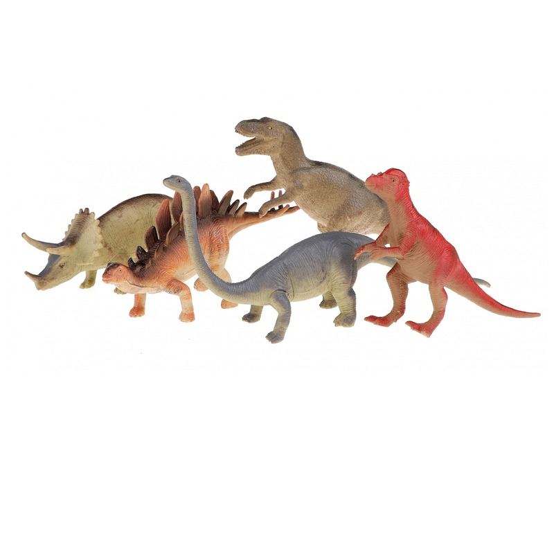 5x Plastic speelgoed dinosaurus figuren