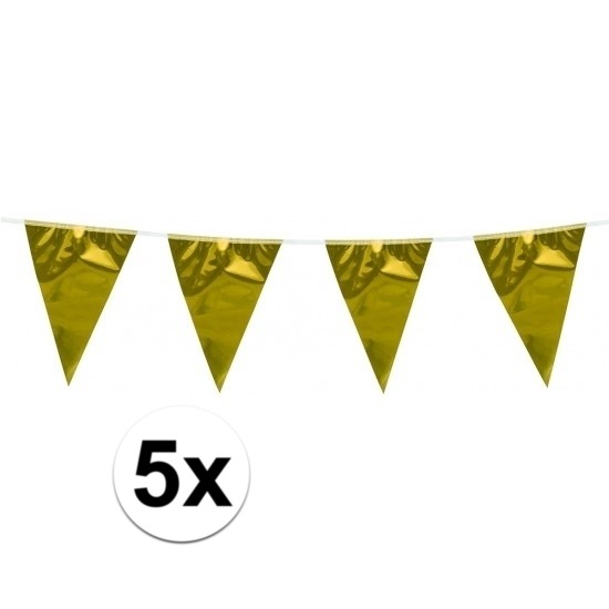 5x Vlaggenlijn goud van 10 meter