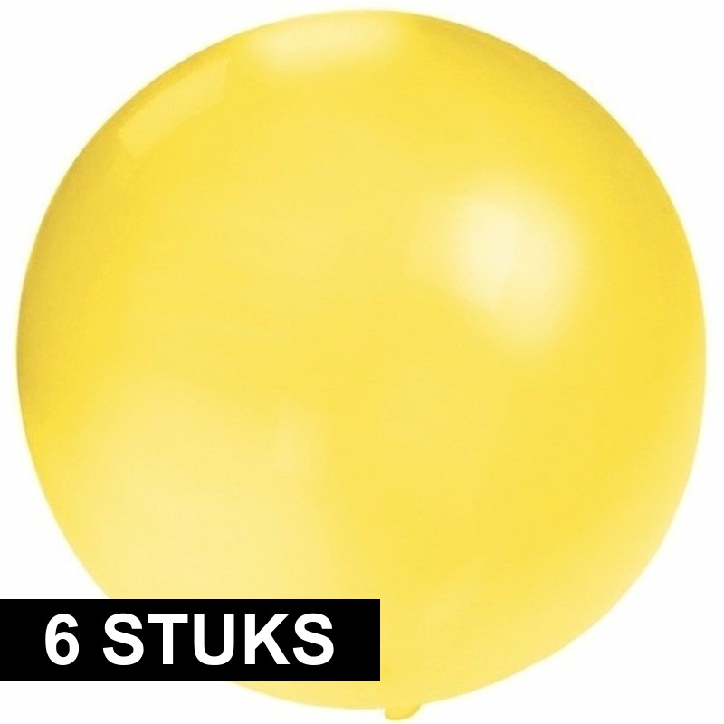 6x stuks grote ballonnen van 60 cm geel