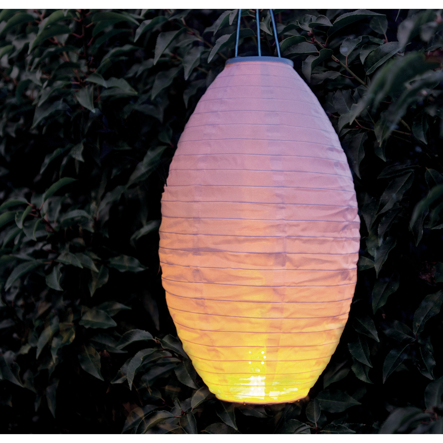6x stuks luxe solar lampion-lampionnen wit met realistisch vlameffect 30 x 50 cm