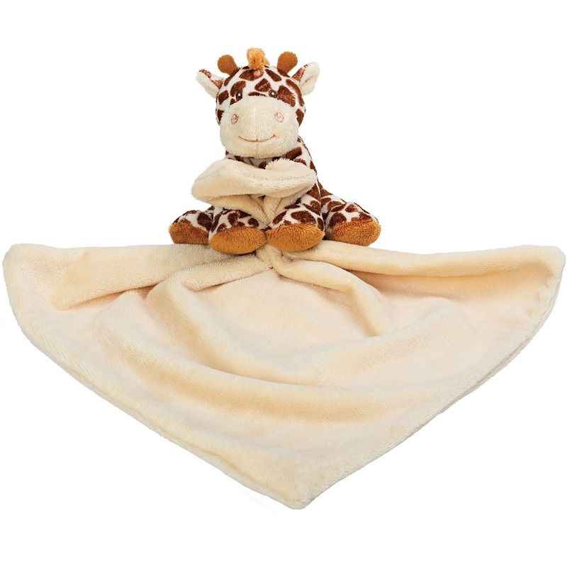 Baby speelgoed artikelen giraffe tuttel/knuffeldoek knuffelbeest bruin 30 cm