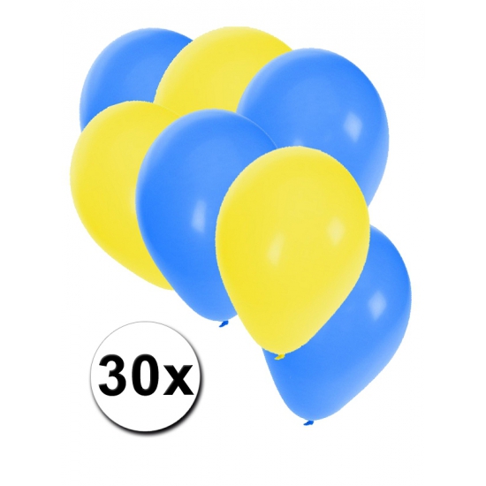 Ballonnen assorti pakket blauw-geel