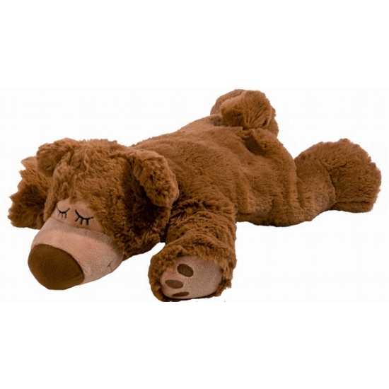 Beren speelgoed artikelen opwarmbare beer knuffelbeest bruin 32 cm