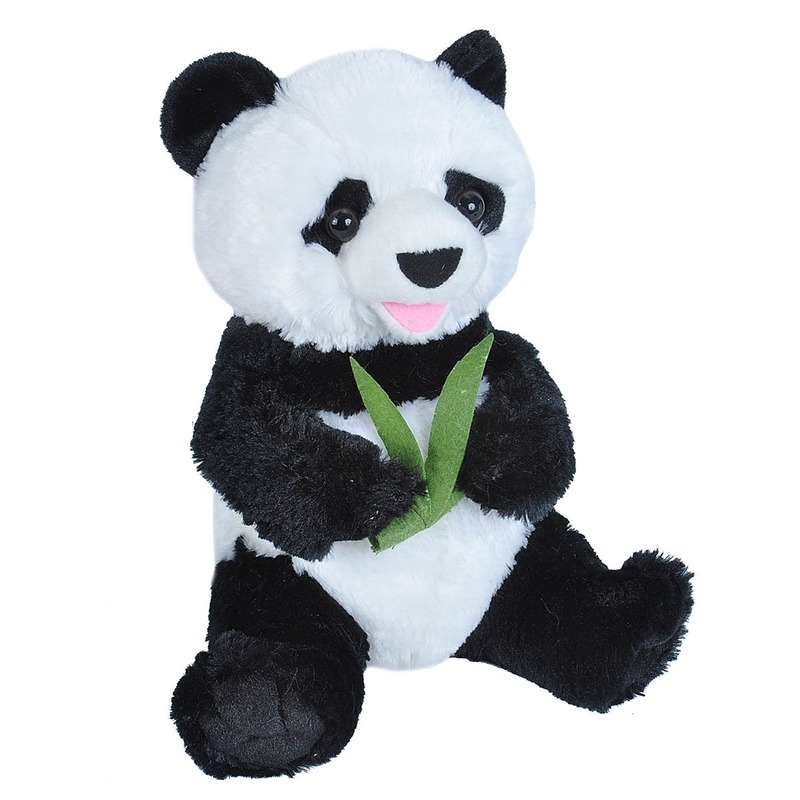 Beren speelgoed artikelen panda knuffelbeest zwart/wit 25 cm