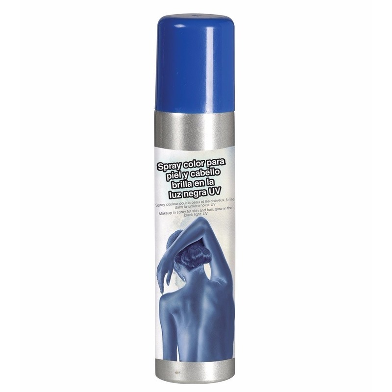 Blauwe bodypaint spray-body- en haarspray