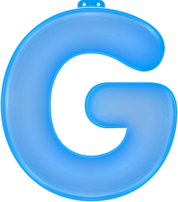 Blauwe letter G opblaasbaar