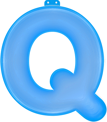 Blauwe letter Q opblaasbaar