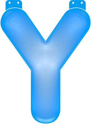 Blauwe letter Y opblaasbaar