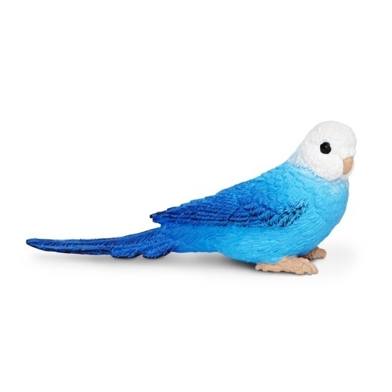 Blauwe speelgoed dieren figuur grasparkiet van plastic 7 cm