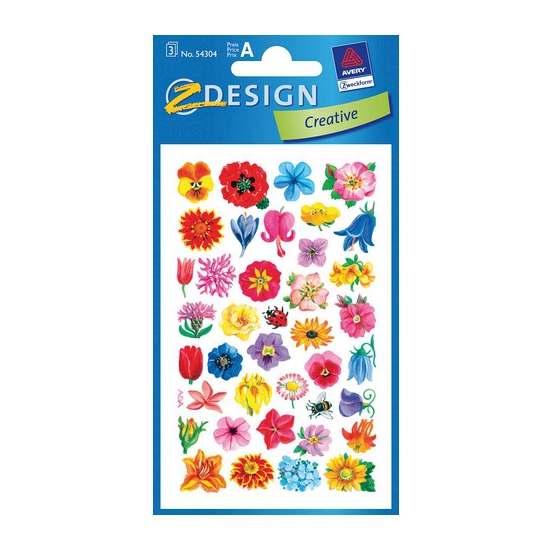 Bloemen deco kinder-hobby stickers 3x vellen