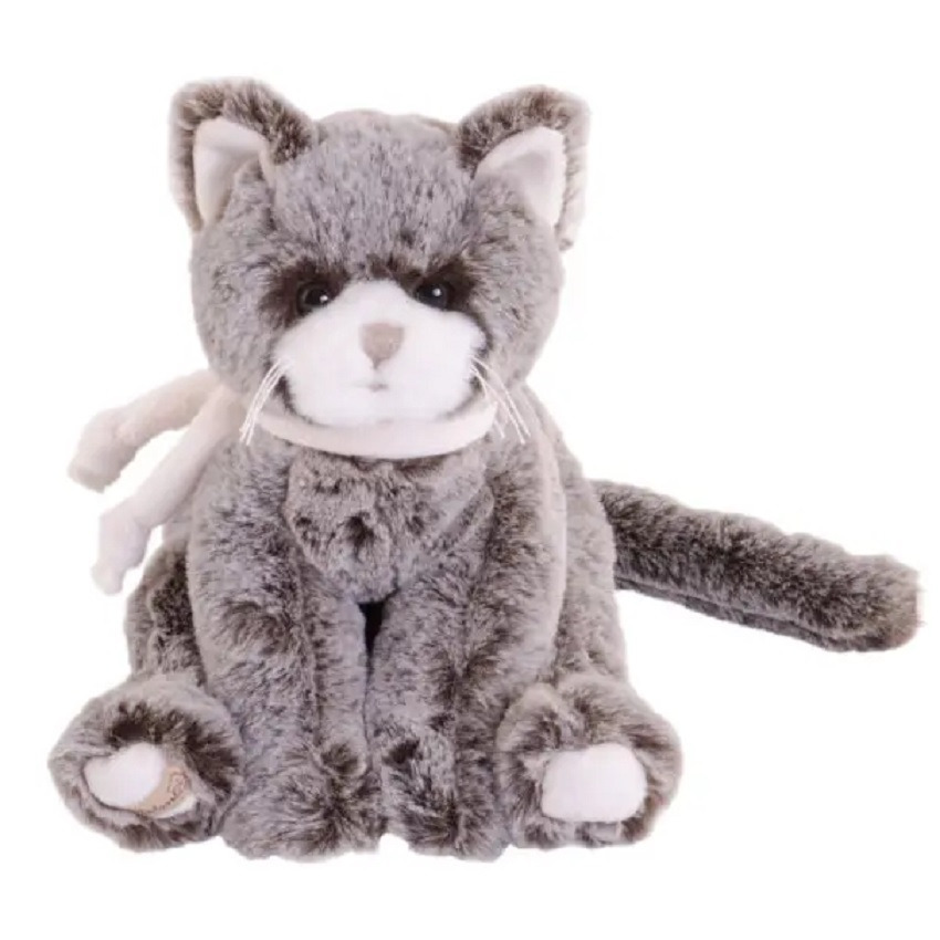 Bukowski pluche kat-poes knuffeldier grijs zittend 25 cm luxe knuffels