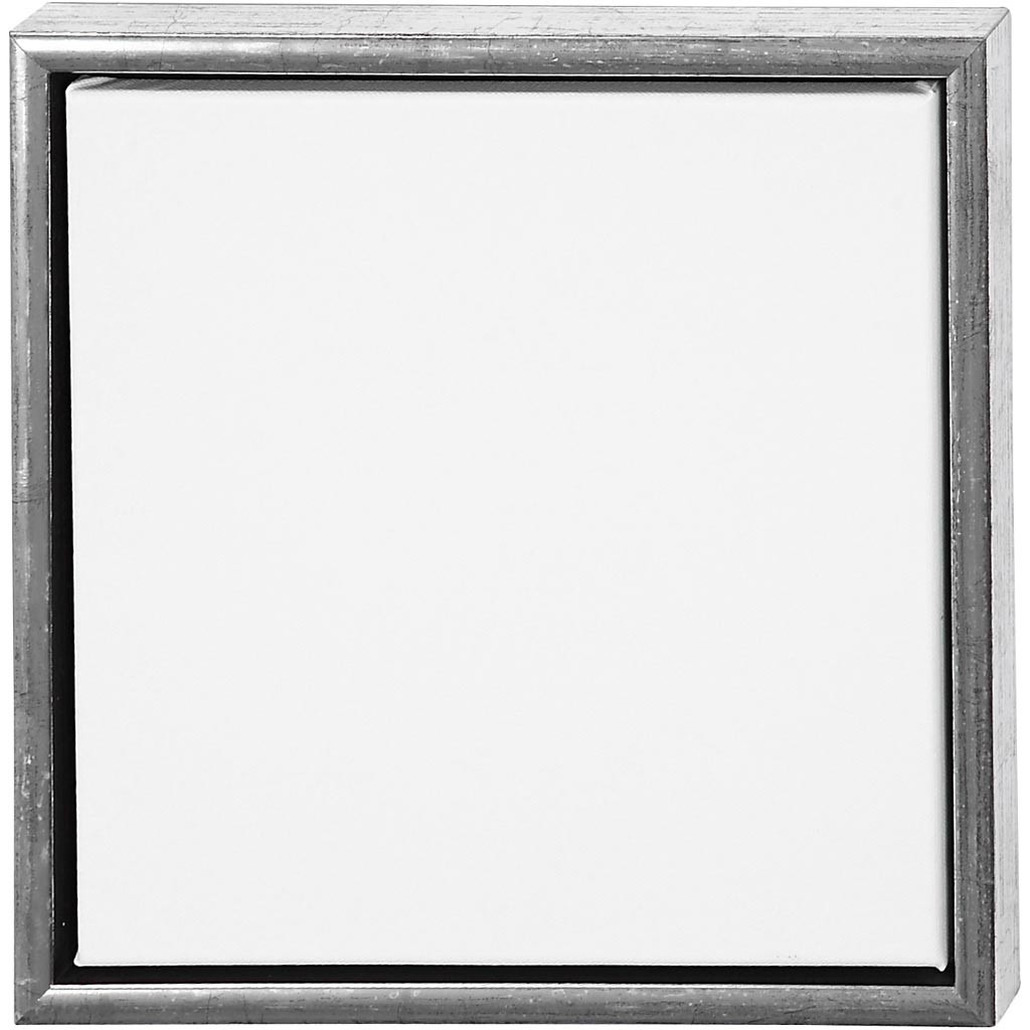 Canvas schildersdoek met lijst zilver 34 x 34 cm