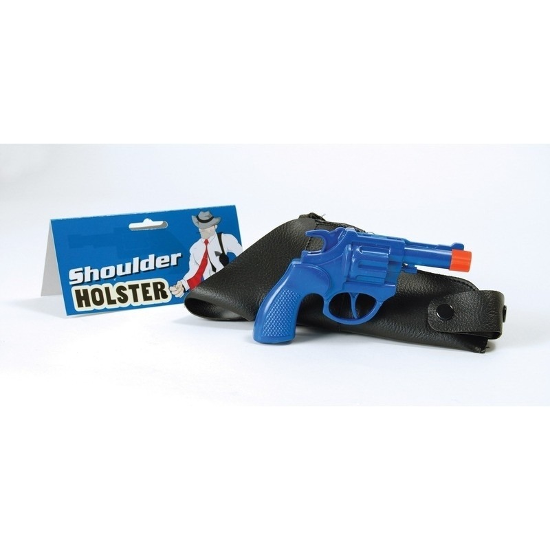 Carnaval accessoires politie pistool blauw 22 cm