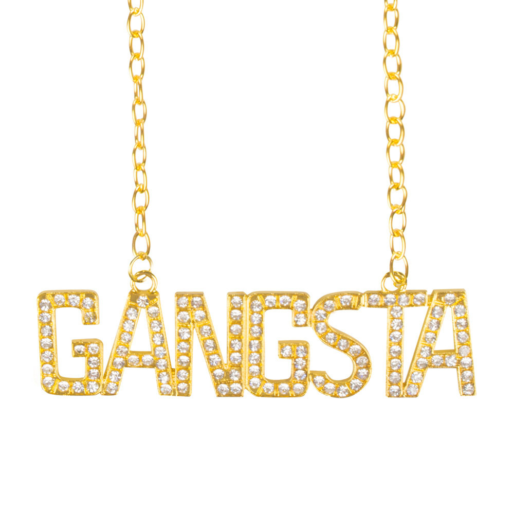 Carnaval-verkleed accessoires Gangster sieraden schakel ketting goud kunststof