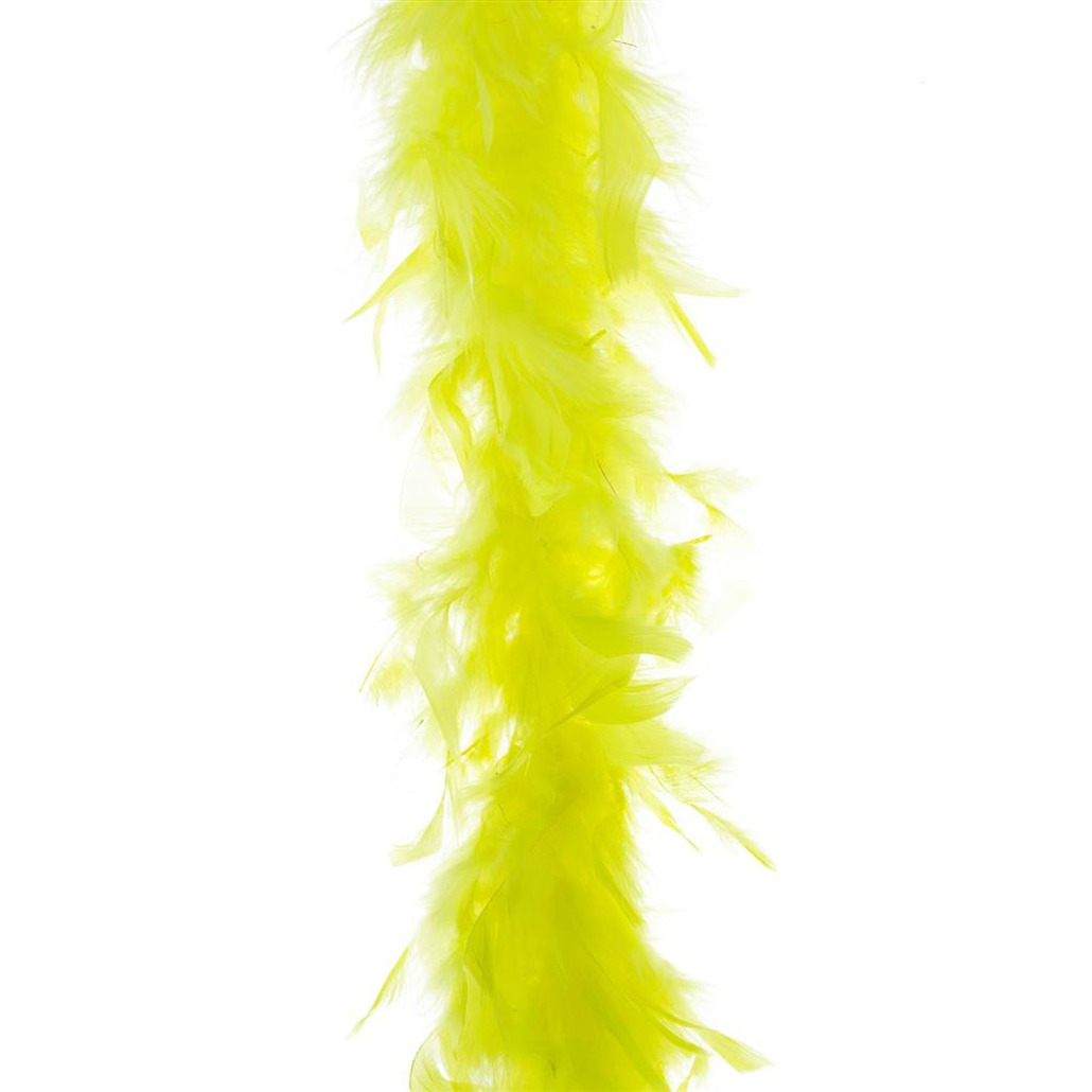 Carnaval verkleed veren Boa kleur fluor geel 2 meter