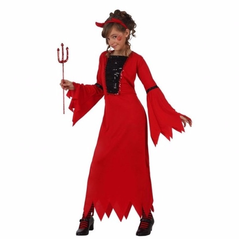 Carnavalskleding rode duiveljurk voor meiden