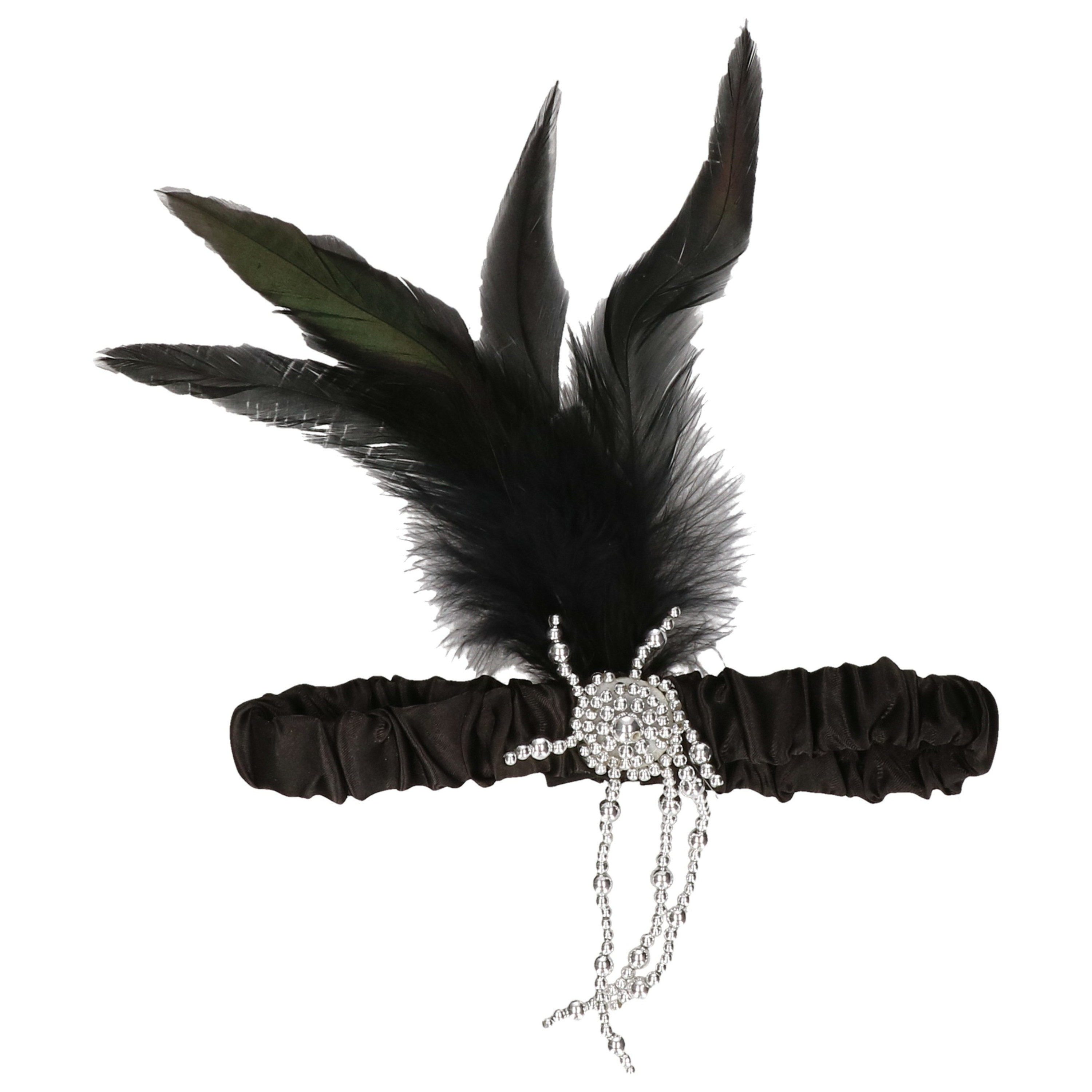 Charleston hoofdband zwarte veren