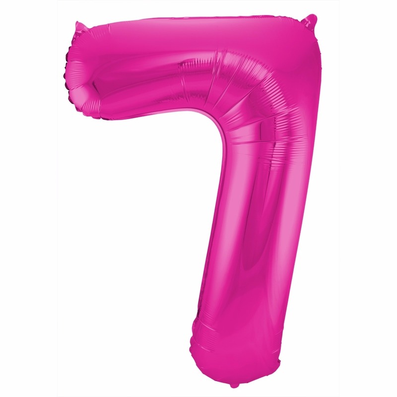 Cijfer 7 ballon roze 86 cm