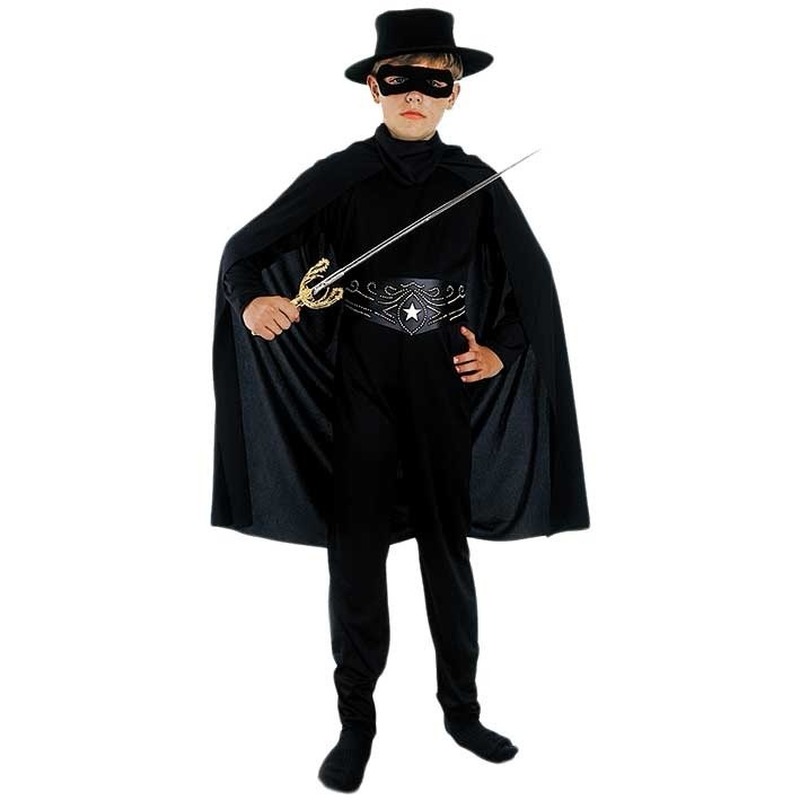 Compleet zwarte held verkleed kostuum voor kinderen